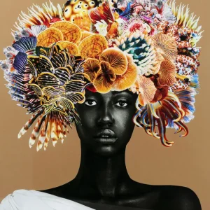 Best KARE Design Framed Picture Flower Hair 120x120cm