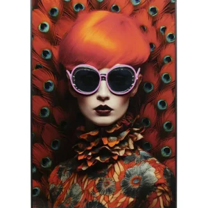Fashion KARE Design Framed Picture LED Fancy Red Lady 120x80cm