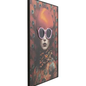 Fashion KARE Design Framed Picture LED Fancy Red Lady 120x80cm