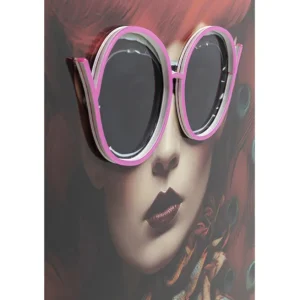 Fashion KARE Design Framed Picture LED Fancy Red Lady 120x80cm