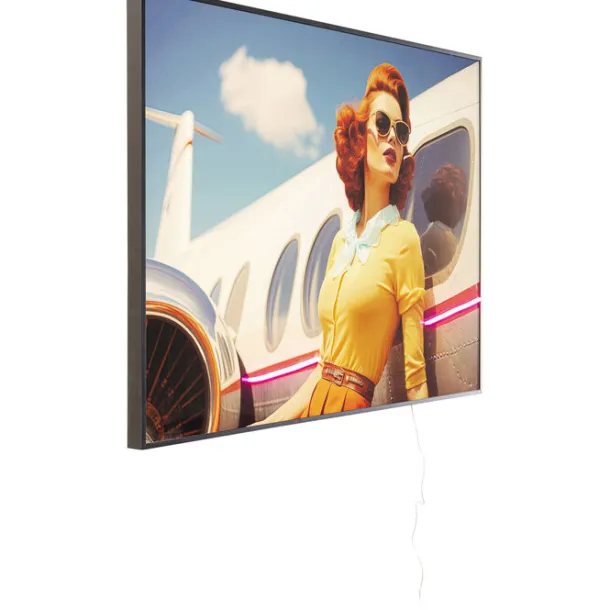 framed_picture_led_jetset_1.webp Online KARE Design Framed Picture LED Jetset Lean Lady 120x80cm