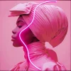 Online KARE Design Framed Picture LED Pink Woman 80x80cm