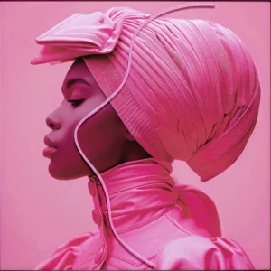 Online KARE Design Framed Picture LED Pink Woman 80x80cm