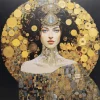 Clearance KARE Design Glass Picture Art Nouveau Lady 3D 120x120cm