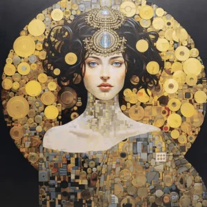 Clearance KARE Design Glass Picture Art Nouveau Lady 3D 120x120cm