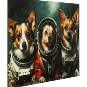 Best KARE Design Glass Picture Astronauts Dogs 80x60cm