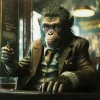 Outlet KARE Design Glass Picture Drinking Monkey 100x100cm