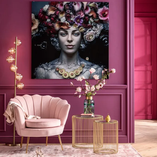 glass_picture_flower_art__1.webp Sale KARE Design Glass Picture Flower Art Lady 120x120cm