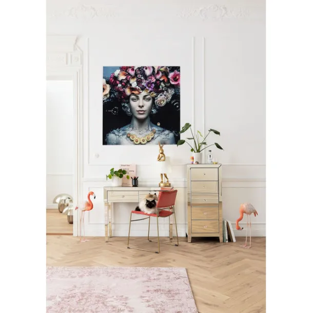 glass_picture_flower_art__2.webp Sale KARE Design Glass Picture Flower Art Lady 120x120cm