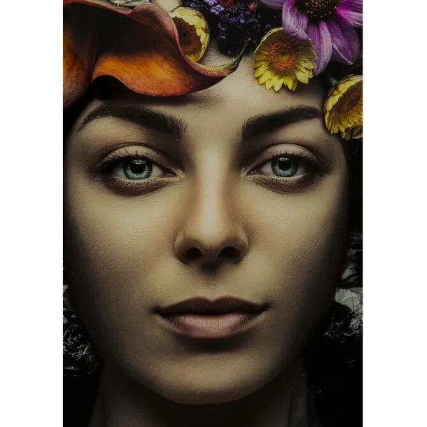 glass_picture_flower_art__5.webp Sale KARE Design Glass Picture Flower Art Lady 120x120cm