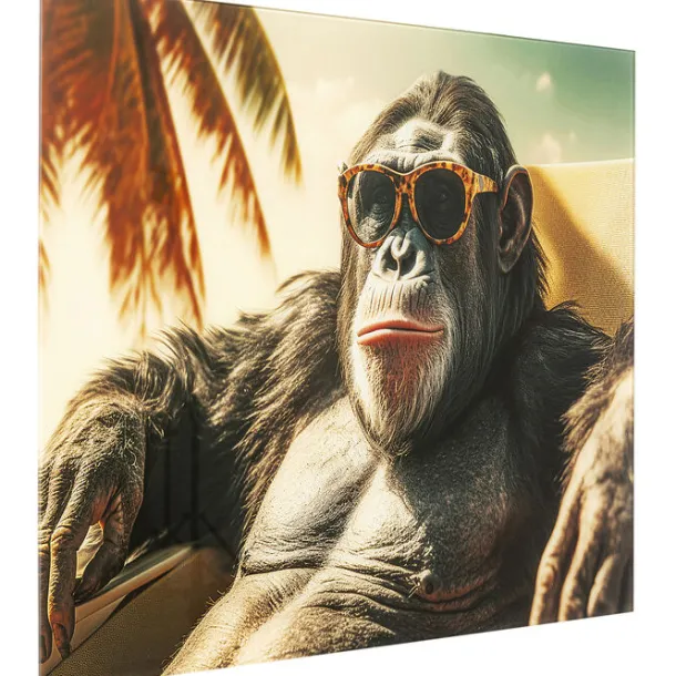 glass_picture_holiday_mon_1.webp Discount KARE Design Glass Picture Holiday Monkey 80x60cm