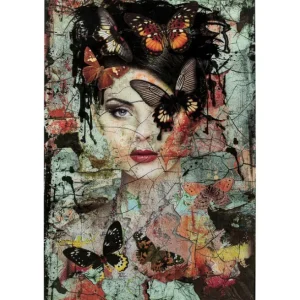 Sale KARE Design Glass Picture Lady Butterfly 100x150cm