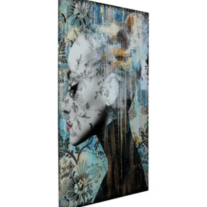 Outlet KARE Design Glass Picture Lady Flower 100x150cm