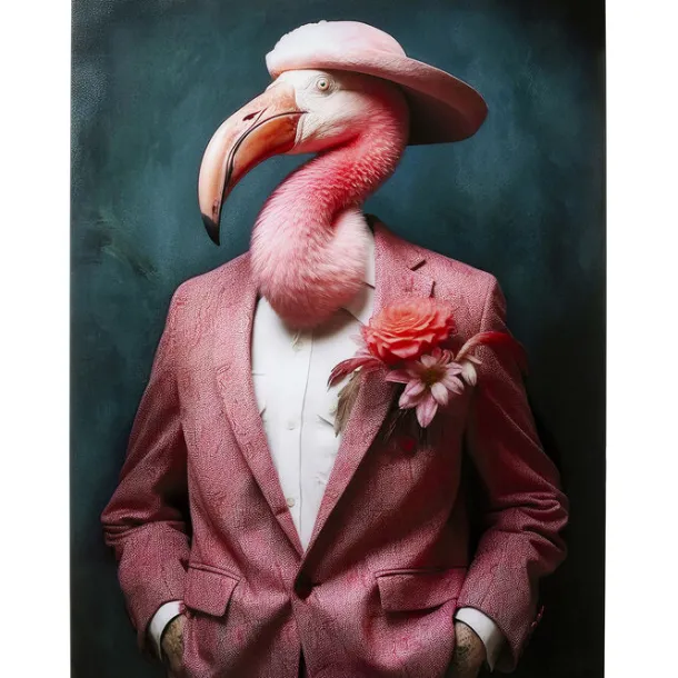 glass_picture_mister_flam_0.webp Outlet KARE Design Glass Picture Mister Flamingo 120x160cm