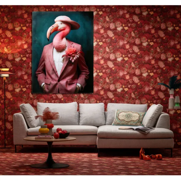 glass_picture_mister_flam_1.webp Outlet KARE Design Glass Picture Mister Flamingo 120x160cm