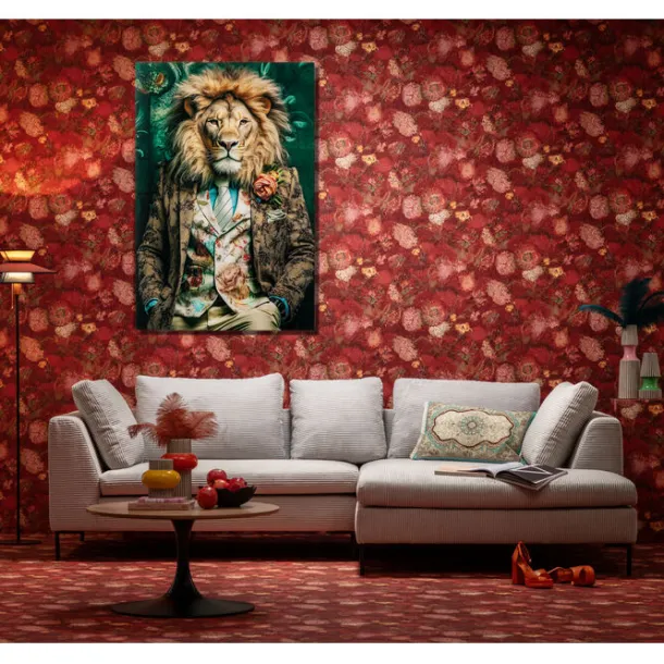 glass_picture_mister_lion_1.webp Online KARE Design Glass Picture Mister Lion 150x100cm