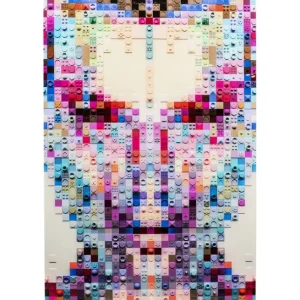 Discount KARE Design Glass Picture Pixel Face 120x80cm