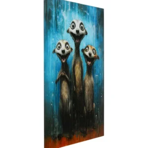 Fashion KARE Design Glass Picture Singing Meerkats 60x80cm