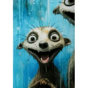 Fashion KARE Design Glass Picture Singing Meerkats 60x80cm