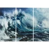 Hot KARE Design Glass Picture Triptychon Wave (3/Set)