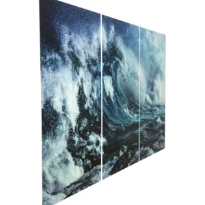 Hot KARE Design Glass Picture Triptychon Wave (3/Set)