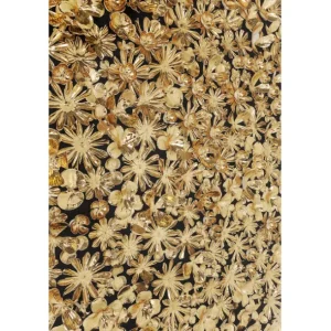 Hot KARE Design Object Picture Gold Flower 120x120cm