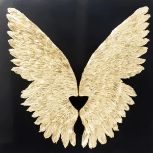 Online KARE Design Object Picture Wings Gold Black 120x120cm