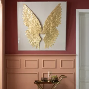 Online KARE Design Object Picture Wings Gold White 120x120cm
