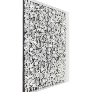 Outlet KARE Design Objekt Picture Silver Flower 100x100cm