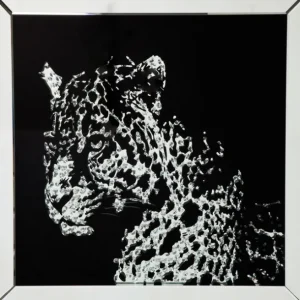 Clearance KARE Design Picture Frame Mirror Leopard 80x80cm