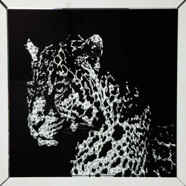 picture_frame_mirror_leop_0.webp Clearance KARE Design Picture Frame Mirror Leopard 80x80cm