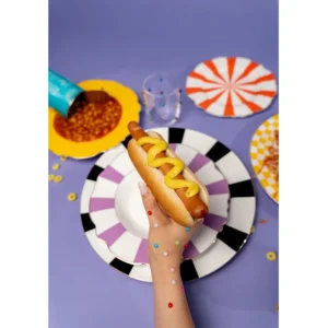 New KARE Design Plate Harlequin Purple Ø31cm
