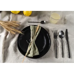 Hot KARE Design Plate Organic Black Ø26cm