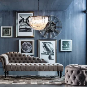 Online KARE Design Seating Chest Desire Round Velvet Silver