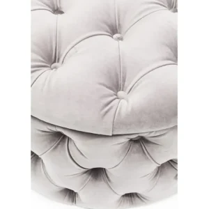 Online KARE Design Seating Chest Desire Round Velvet Silver