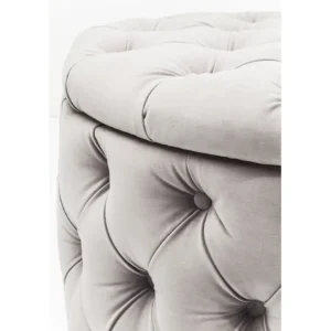Online KARE Design Seating Chest Desire Round Velvet Silver
