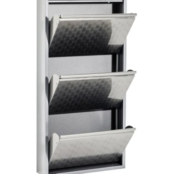 shoe_container_caruso__si_2-2.webp Outlet KARE Design Shoe Container Caruso 3 Silver brushed (MO)