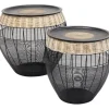 Best KARE Design Side Table African Drums (2/Set)