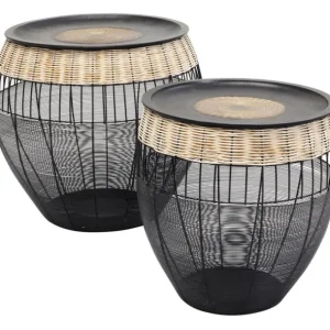 Best KARE Design Side Table African Drums (2/Set)