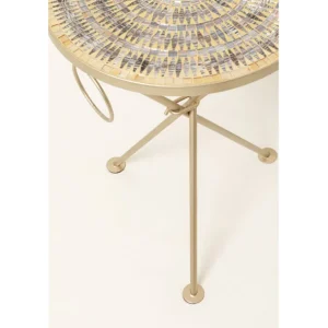 Discount KARE Design Side Table Clack Mosaic Brown Ø35cm