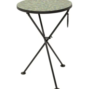 Fashion KARE Design Side Table Clack Mosaic Green Blue Ø35cm