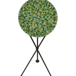 Fashion KARE Design Side Table Clack Mosaic Green Blue Ø35cm