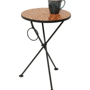 Clearance KARE Design Side Table Clack Mosaic Orange Ø35cm