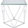 Clearance KARE Design Side Table Cristallo Chrome 50x50cm