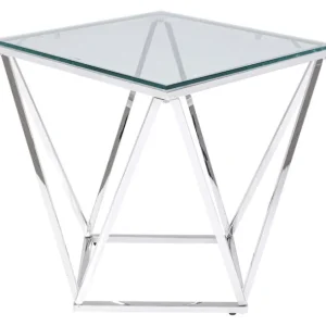 Clearance KARE Design Side Table Cristallo Chrome 50x50cm