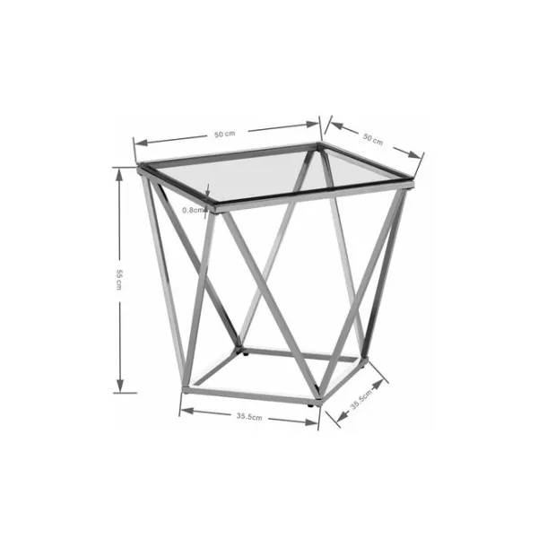 side_table_cristallo_chro_6.webp Clearance KARE Design Side Table Cristallo Chrome 50x50cm