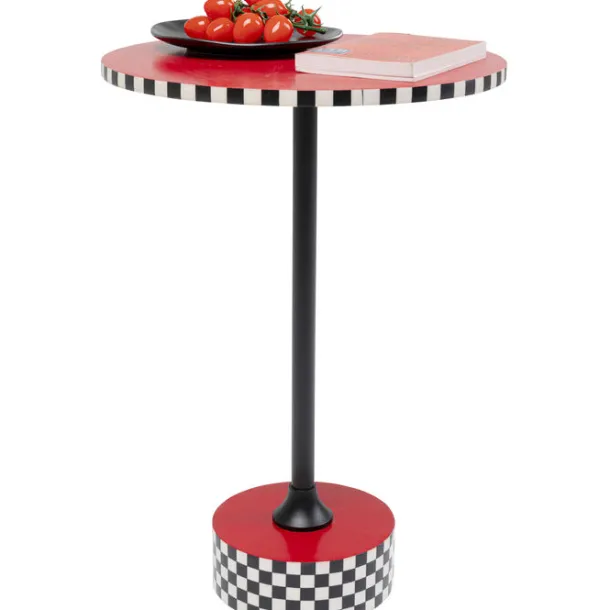 side_table_domero_checker_2.webp New KARE Design Side Table Domero Checkers Red Ø40cm