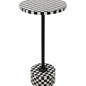 Clearance KARE Design Side Table Domero Chess Black White Ø25cm