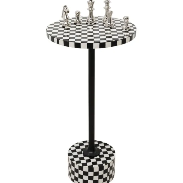 side_table_domero_chess_b_2.webp Clearance KARE Design Side Table Domero Chess Black White Ø25cm