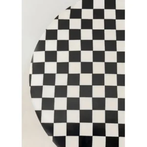 Clearance KARE Design Side Table Domero Chess Black White Ø25cm